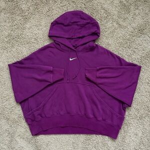 VTG Y2K Nike Hoodie Center Swoosh Purple Travis Scott Sweatshirt Boxy Size Large
